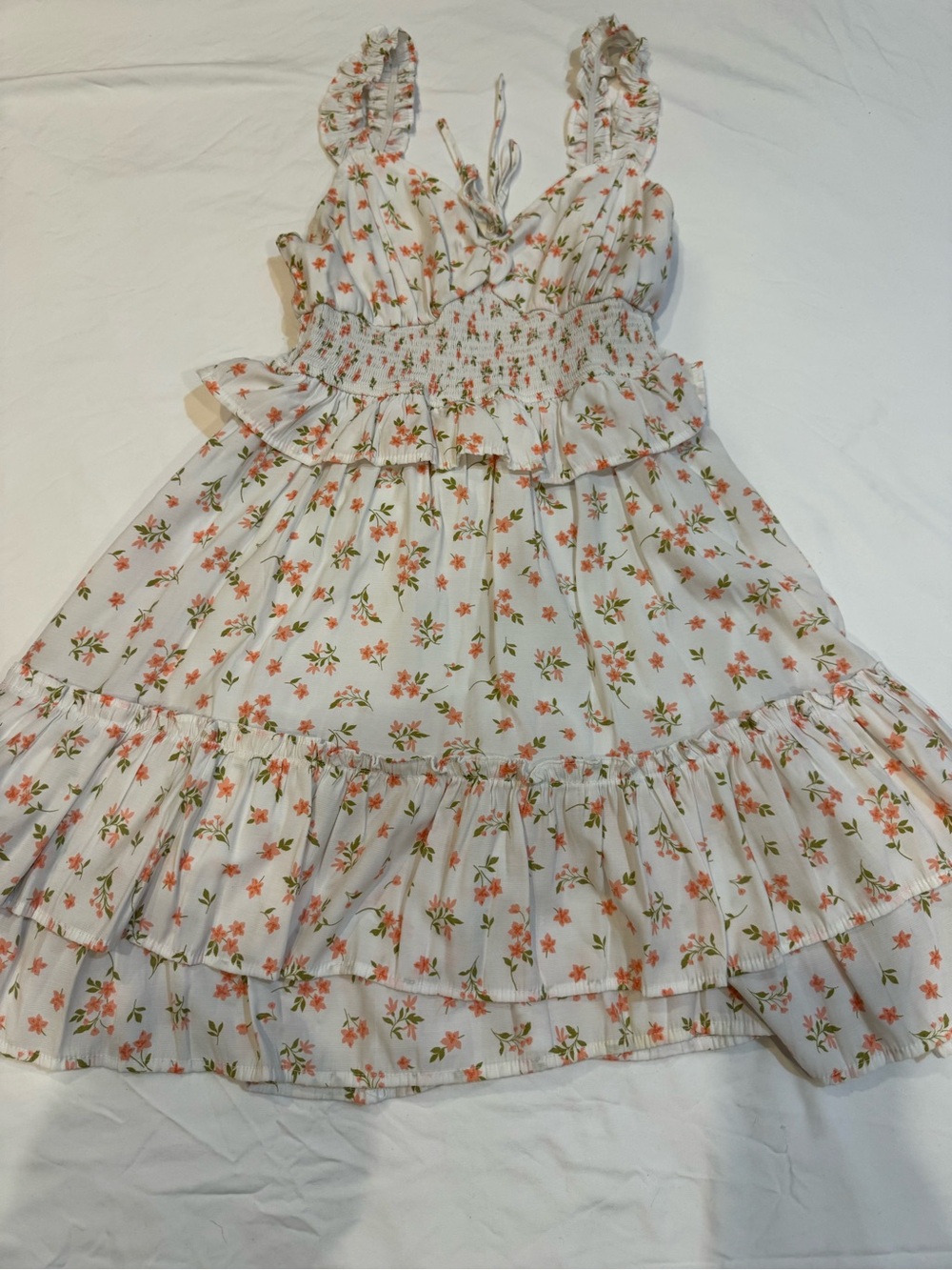 Altar'd State Cream Sundress with Orange Floral Print